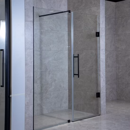 Hinge+Pivot Door T-Shape Shower Enclosure_Seperating Shower+Toilet (L24966)