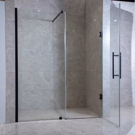 Hinge+Pivot Door T-Shape Shower Enclosure_Seperating Shower+Toilet (L24966)